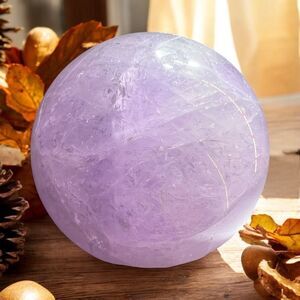 Amethyst‎ Crystal Marble Sphere Meditation Stone (#13)
